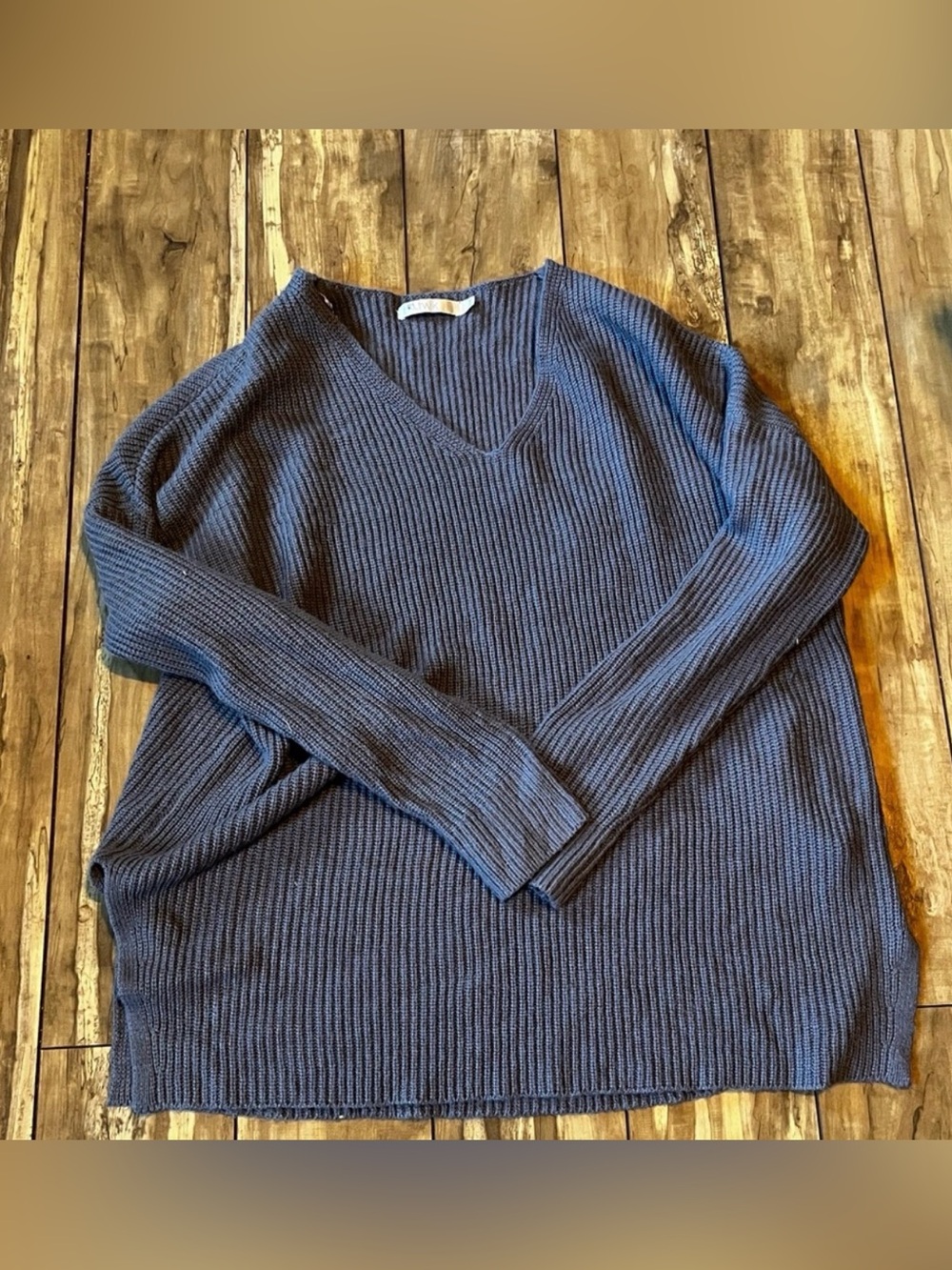 Twik oversized wide-ribbed V-neck sweater